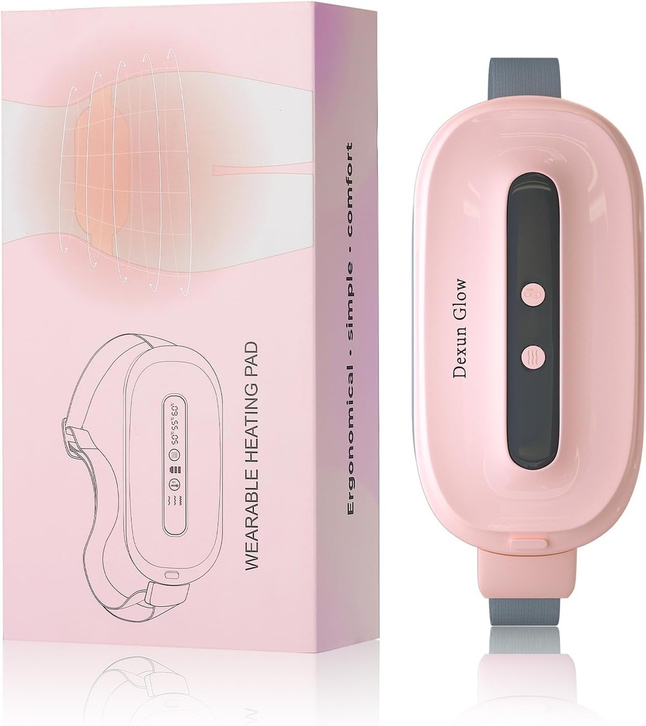Heizkissen für Periodenkramps, Tragbare Akku-Heizkissen mit 3 Wärmestufen und 3 Massagemodi, Muttertag Geschenke für Mutter Ehefrau Tochter, Pink