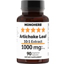 MONOHERB Artichoke Blatt Extrakt 1000 mg - 90 Vegetarische Kapseln
