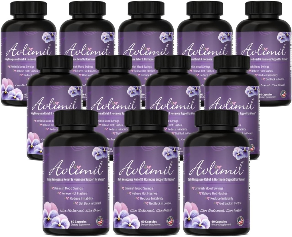 Hormon Balance & Menopause | Relief von Mood Swings, Hot Flashes, Night Sweats & Irritability - Isoflavones, Black Cohosh, Raspberry, Valerian, Sage, Red Clover, Lemon Balm - 60 Count (12)