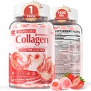 Collagen Peptid-Gummien für Frauen und Männer Sugar-Free, Multi Collagen Hydrolyzed w/ 1500mg Protein Typ I,II,III,V,X, 5000mcg Biotin, Methylated B12, Vitamin C A E D3 B6 für Hauthaar-Nagel, Knochen, 60Cts