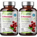 biophix D-Mannose 1000mg Kapseln mit Cranberry & Probiotics - D Mannose Ergänzungen für Frauen - D-Mannose Pillen für Urinary Tract & Bladder Health Support - Digestive Well-Being - 120 Vcaps 2 Pack