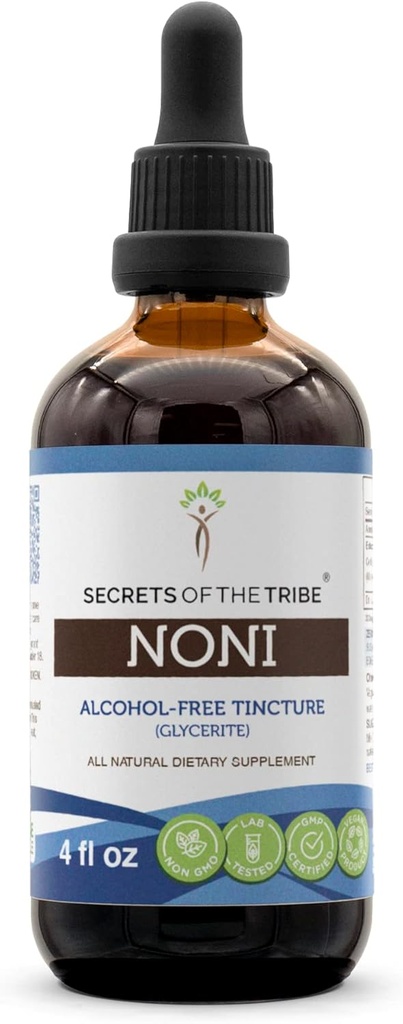 Secrets of the Tribe Noni Alkoholfreie Flüssigextrakt, Noni (Morinda citrifolia) Getrocknete Früchte (4 FL OZ)