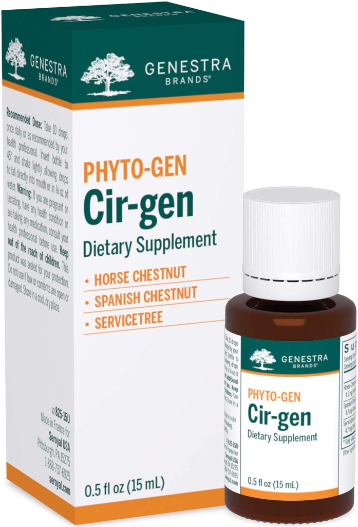 Genestra Marken Cir-gen | Horse Chestnut, Spanish Chestnut, and Servicetree Herbal Supplement | 0.5 fl. oz.