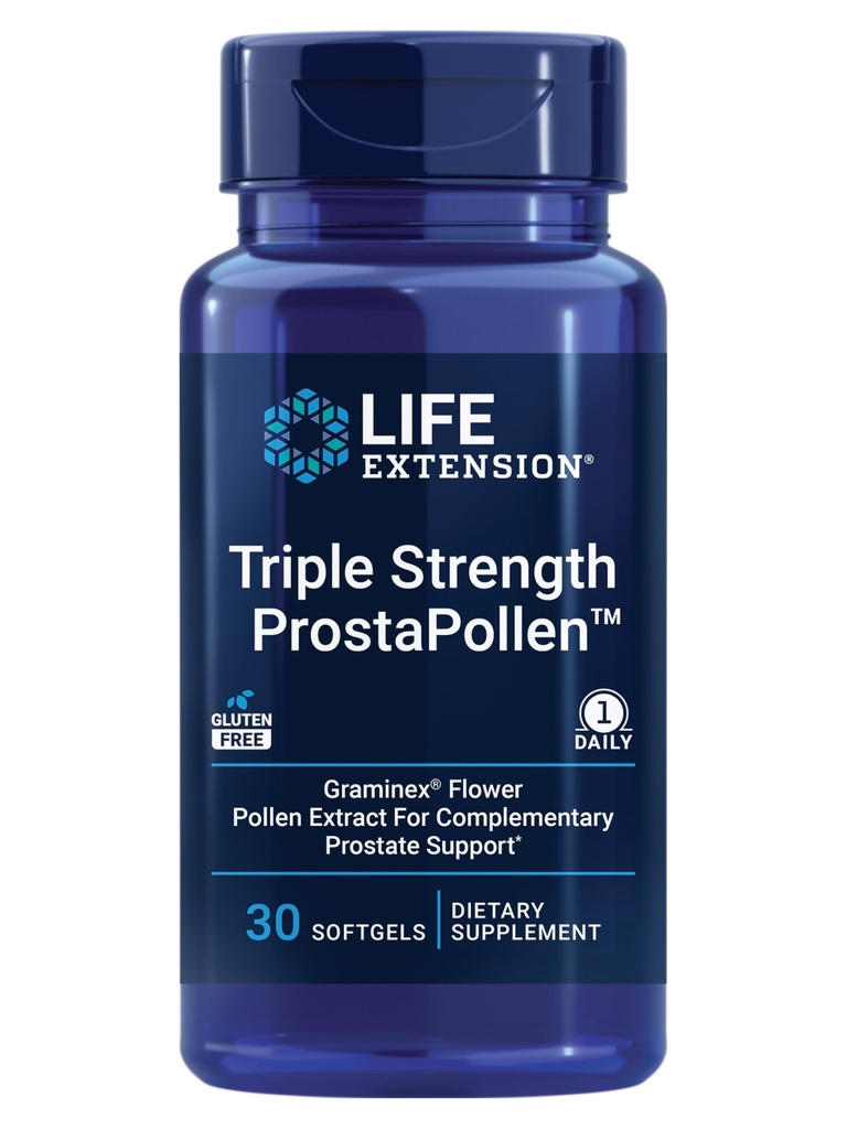 Life Extension Triple Strength ProstaPollenTM, Prostate Health, Prostate Function, Flower Pollen Extract, Gluten Free, 30 Softgels