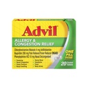 Advil Allergy and Congestion Relief Tablets, Schmerzrelief, Fever Reducer und Allergy Relief mit Ibuprofen, Phenylephrine HCl und Chlorpheniramin Maleat 4 mg - 20 Beschichtete Tabletten