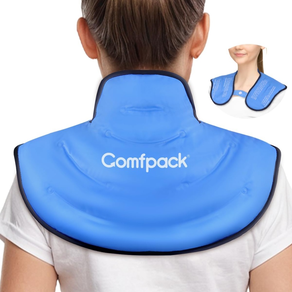 Ice Pack für Neck und Schulter Schmerzlinderung, Neck Ice Pack Wrap Gel wiederverwendbare heiße kalte Kompress-Therapie Upper Back Large Ice Pack für Verletzungen, Schwellung, Cervical Surgery, Sprain