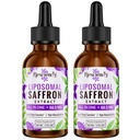 Saffron Supplements - 88.5 mg Saffron Extract Bessere Bioverfügbarkeit Liposomal Tropfen für Stimmung, Energie, Vision & Focus mit Ashwagandha, Turmeric, Magnesium, Zink, Vitamin B12 & D3, 60 ml, 60 Servierungen