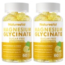 Magnesium Glycinate Gummies 1000mg - Zuckerfreie Magnesium Kalium-Ergänzung mit Vitamin D, B6, CoQ10 für ruhige Stimmung & Schlaf-Unterstützung - 120 Ananasgummis -2 Pack