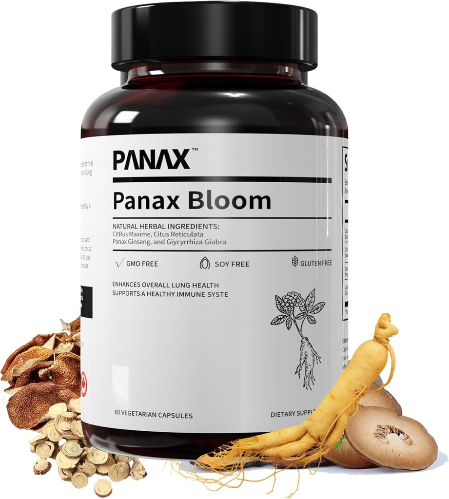 Natürliche Kräuter Zutaten Kapseln | Enhance Gesamte Lung Gesundheit, Unterstützung ein gesundes Immue System | Ginseng, Citri Maxima, Citri Reticulata, & Liquorice | 60 vegetarische Kapseln
