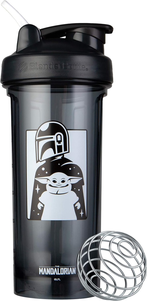 BlenderBottle Star Wars Shaker Bottle Pro Serie Perfekt für Protein Shakes und Pre Workout, 28-Ounce, Mandalorian & Child