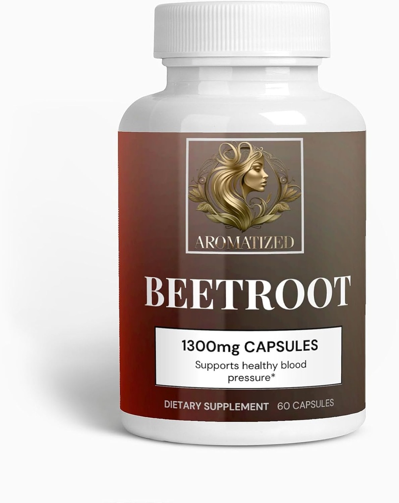 Beetroot Kräuterergänzung, 60 Kapseln - Blutdruck, Herz-Kreislauf-Gesundheitsunterstützung, Vegan, 1300mg