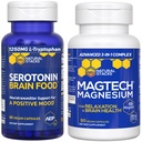 NATURAL STACKS MagTech Magnesium + Serotonin Brain Food Bundle - Supports Relaxation, Brain Health & a Positive Mood* - 150 Total Capsules