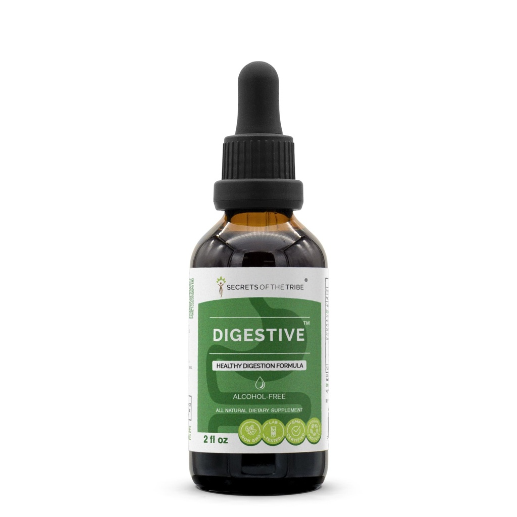 Secrets of the Tribe - Verdauungs-, Gesunde Verdauungs-Formel, Kräuter-Ergänzungs-Mischung Tropfen Alkoholfreie Flüssigkeit Extrakt (2 fl oz)