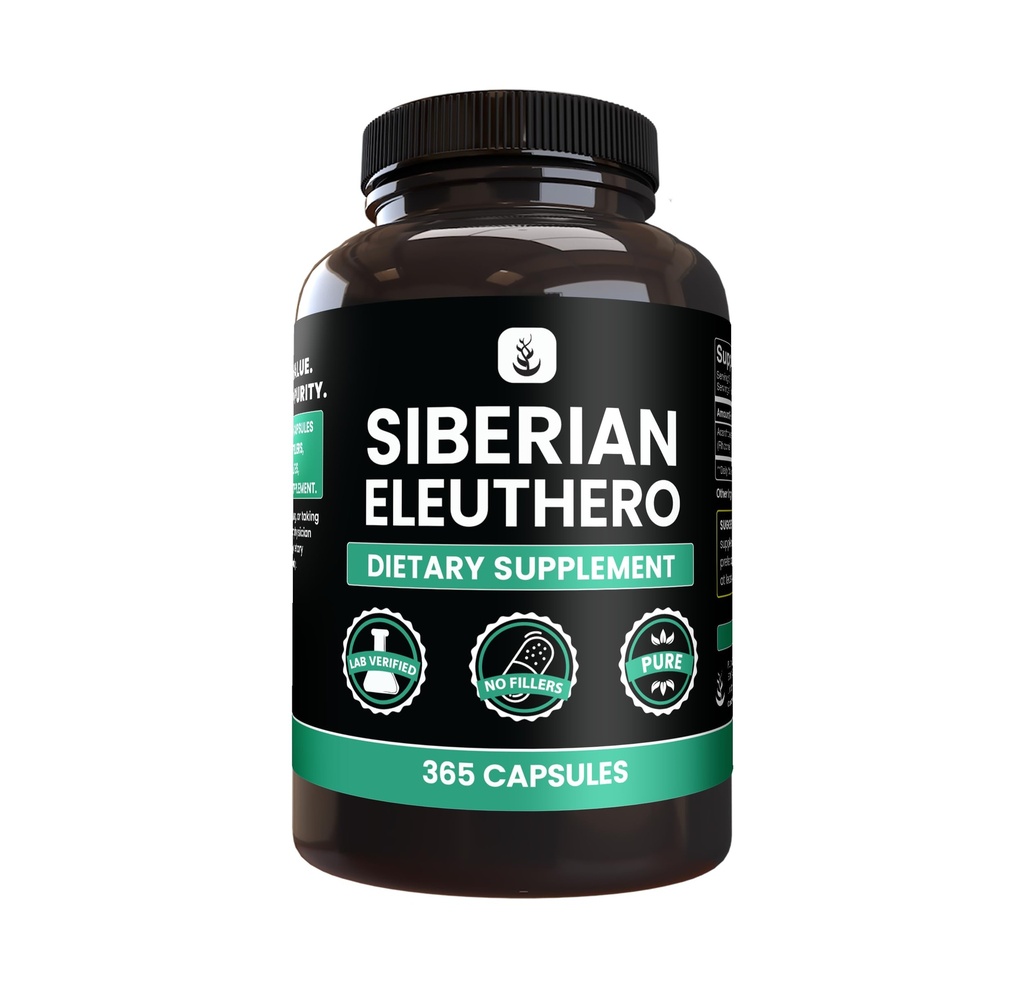 PURE ORIGINAL INGREDIENTS Sibirische Eleuthero, Immer rein, keine Zusatzstoffe oder Füllstoffe, Lab Verified (365 Count (Pack von 1))