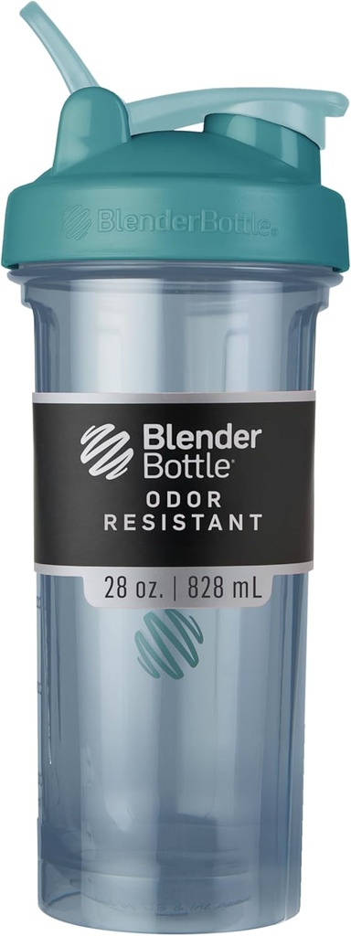 BlenderBottle Shaker Bottle Pro Serie Perfekt für Protein Shakes und Pre Workout, 28-Ounce, Cerulean Blue