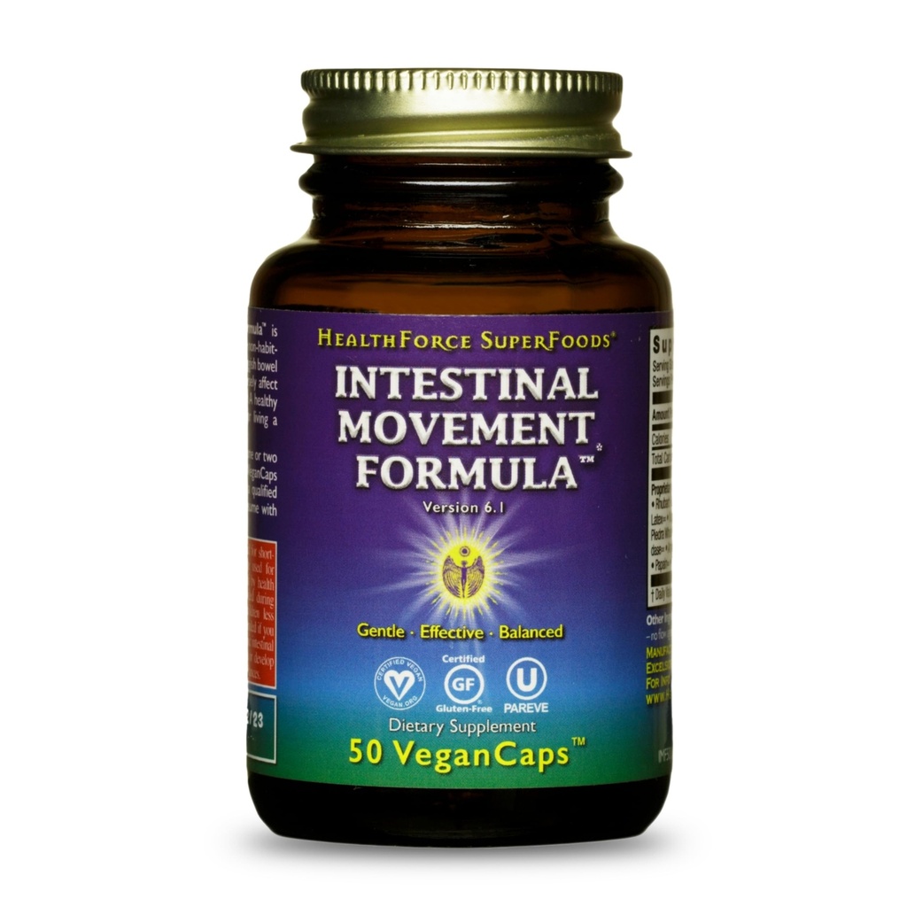 HEALTHFORCE SUPERFOODS Intestinal Movement Formula - Natural Laxative unterstützt Bowel Regularity - All-Natural Digestion Supplement zur Unterstützung der Verstopfung - Gluten-Free & Vegan - 50 Caps