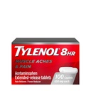 Tylenol 8 Hour Acetaminophen 650 mg Extended Release Caplets, Fast Acting Bi-Layer Design, Quick & Long Last Schmerz Relief für Muskel, Gelenk, Back & Arthritis Aches, Fever Reducer, 100 Count