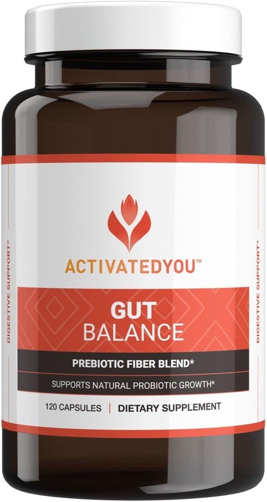 ACTIVATEDYOU Gut Balance Prebiotic Fiber Blend- Hilft Regulate & Support Verdauungs-Gesundheit & Promote Sustained Energy, Männer und Frauen Prebiotics für Gut Health - (120 Kapseln)