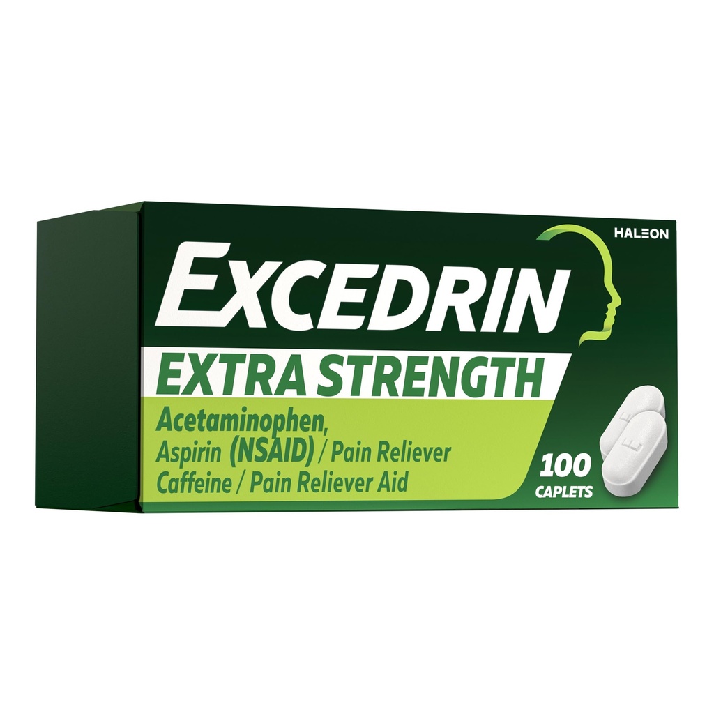 Excedrin Extra Strength Pain Relief Caplets – Headache Relief – 100 Count