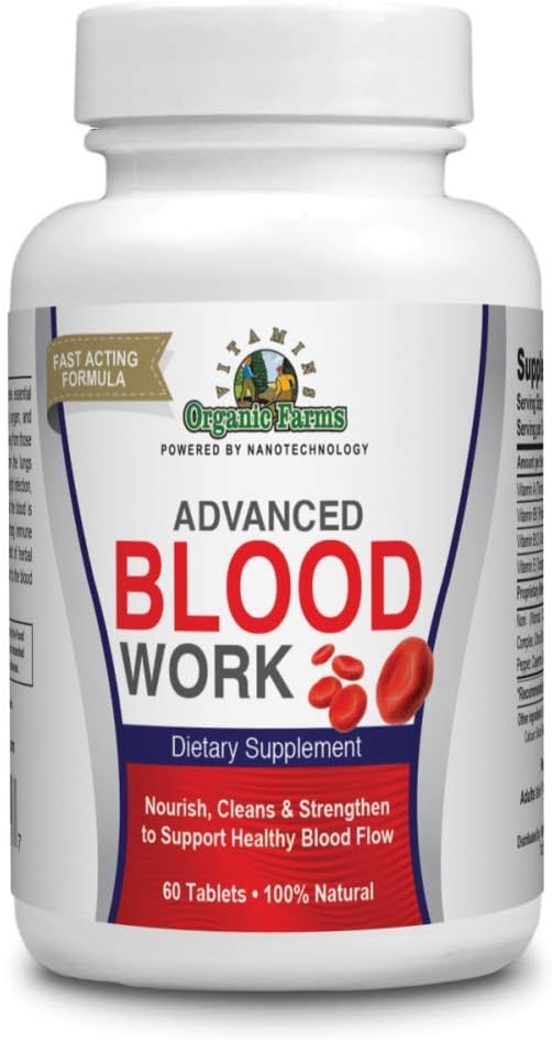 Bio Farms Vitamins Blut Arbeit - 60 Tabletten - Verbessert Zirkulation - 100% natürliche Nahrungsergänzung