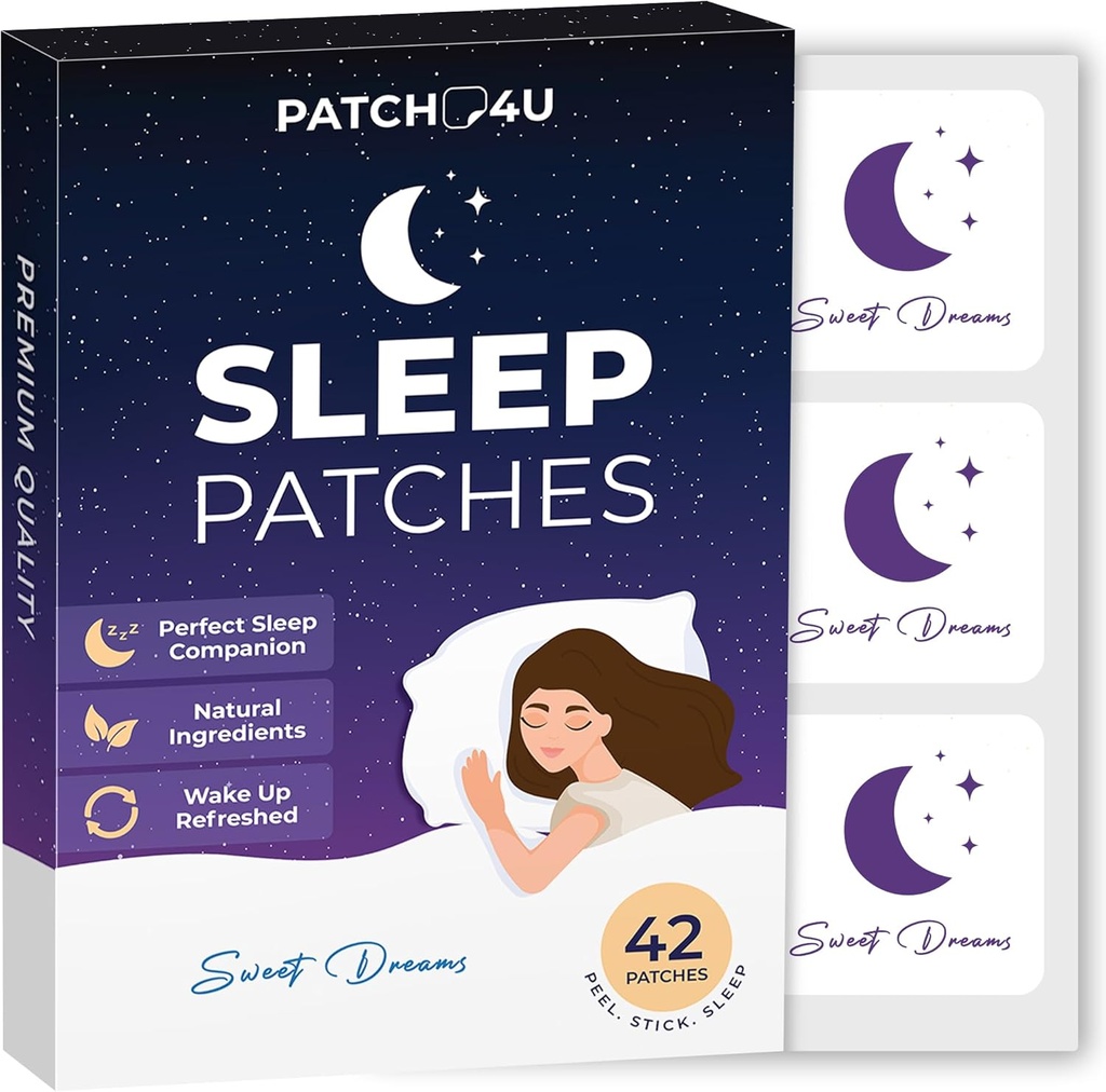Schlafaufnäher für Erwachsene Extrastärke | Easy-to-Apply Sleep Patch mit Melatonin & Valerian | Relax & Wake Up Refreshed | Long-Lasting Night Comfort für Herren & Frauen | 42 Aufnäher
