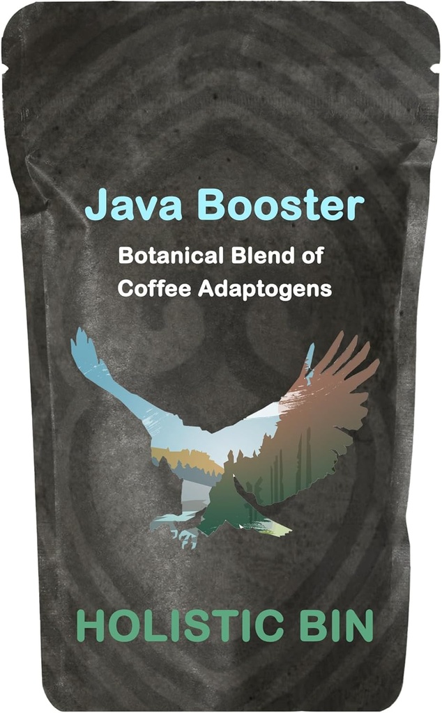 Holistic Bin Organic Mushroom Coffee Java Booster - Mountain Eagle | Adaptogen Kaffee Hinzufügen mit Chaga Pilzpulver, Shilajit Pulver, & Cacao Nibs | Memory und Fokus Ergänzungen für Erwachsene
