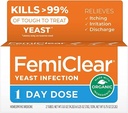 FemiClear 1-Day Dose Hefe Infektion | Hefe Infektion Relief | Homöopathische Lösung für feminine Gesundheit | 0.25oz Hefeinfektion Salbe, 1 Applikator und 0,5oz Salbe