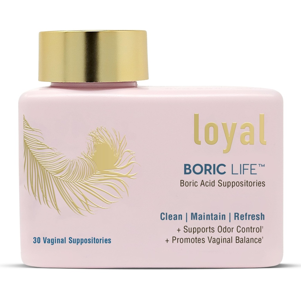 Loyal Boric Life - Boric Acid Vaginal Suppositories - 600mg - Unterstützt Odor Control - Fördert Vaginal Balance - Beruhigt Discomfort - Made in USA - 30 Count