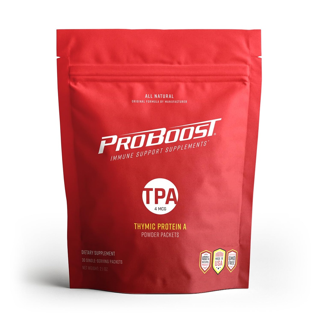 Thymic Protein A Powder Packets (4 McG TPA) – Immune System Support Supplement - All Natural, Non-GMO Formula - 30 Packets