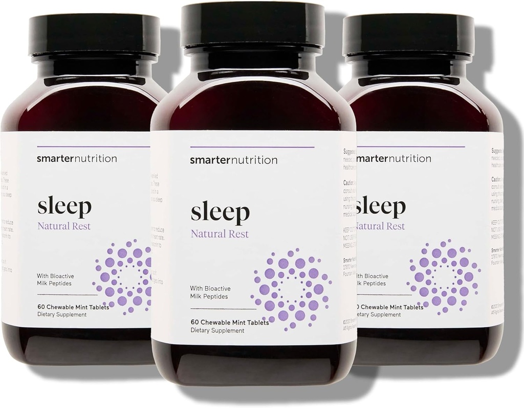 Smarter Nutrition Smarter Sleep Melatonin Dissolvable Tablets 4.5mg + Natural Clinical Proven Lactium® für Schlaf- und Stressunterstützung - Mint Flavor Melatonin Tablets - Non-GMO-180 Count[90-Day Supply]