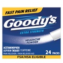 Goodys Kopfschmerz-Pulver Extrastärke Schmerzlinderung, Triple Action Kopfschmerz-Relief mit Aspirin, Acetaminophen & Koffein, 24 Count