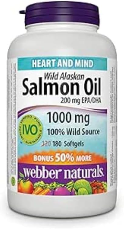 Webber Naturals Wild Alaskan Lachsöl Softgel, 200mg 180 Count