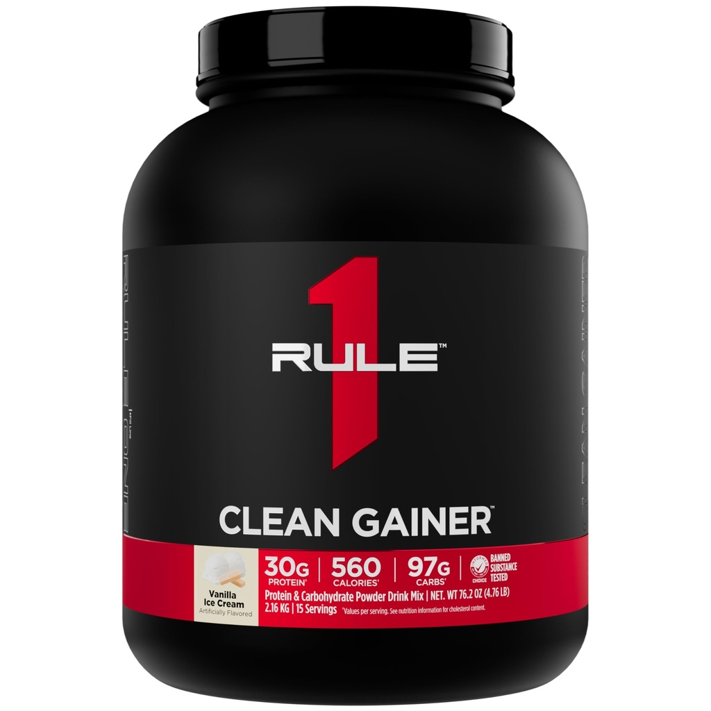 Regel 1 Clean Gainer - High-Protein Lean Gain Formel mit 560 Kalorien, 30g Full-Spectrum Protein, Über 90g Carbs, Unter 6g Fett (15 Servierungen, Vanilla Ice Crème)