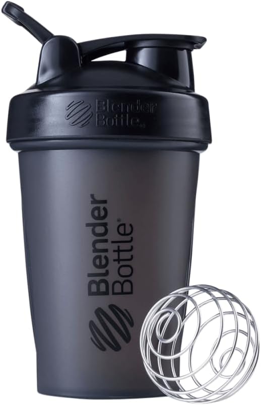 BlenderBottle Classic Shaker Bottle Perfekt für Protein Shakes und Pre Workout, 20-Ounce, Schwarz