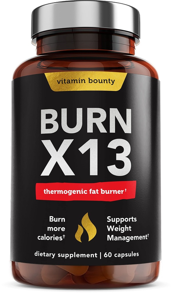 Vitamin Bounty Advanced Thermogenic Fat Burner für Männer und Frauen - Brennen X13 Gewichtsverlust Ergänzung mit 13 Leistungsstarke Inhaltsstoffe - Metabolism Booster, Energy & Appetite Control - 60 Kapseln
