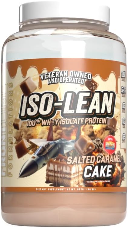 Isolean, 100% Whey Protein Isolat, schnelle Absorption, Iso Lean, Low Sugar, Maximize Recovery, 25 Gramm pro Servierung, Veteren Eigentümer und betrieben (28 Servierungen, Gesalzte Karamellkuchen)