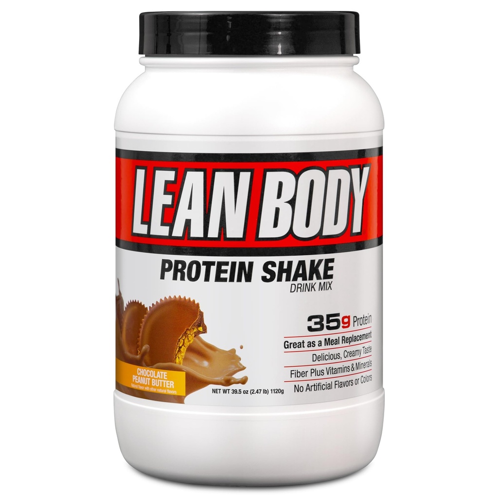 LABRADA Nutrition – Lean Body High Protein Meal Ersatz Shake, Whey Protein Pulver für Gewichtsverlust und Muskelwachstum, Schokoladen-Peanut Butter, 2.47LB Schlauchverpackung Mai Vary