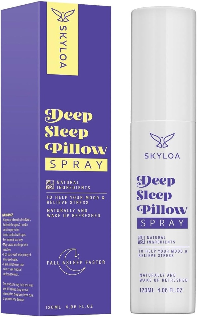 Tiefschlaf Kissenspray: Natürliche Schlafruhehilfe mit Lavender für Entspannung 120ml, 4 fl oz