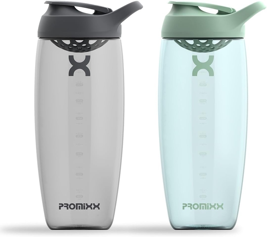 Promixx Pursuit Protein Shaker Bottle (32 oz) – Silent No-Ball Mixer, Leak-Proof Lid, BPA/BPS & Phthalate-Free ECOZEN – Easy-Clean Shaker Cup für Protein Shakes, Pre & Post-Workout Smoothies