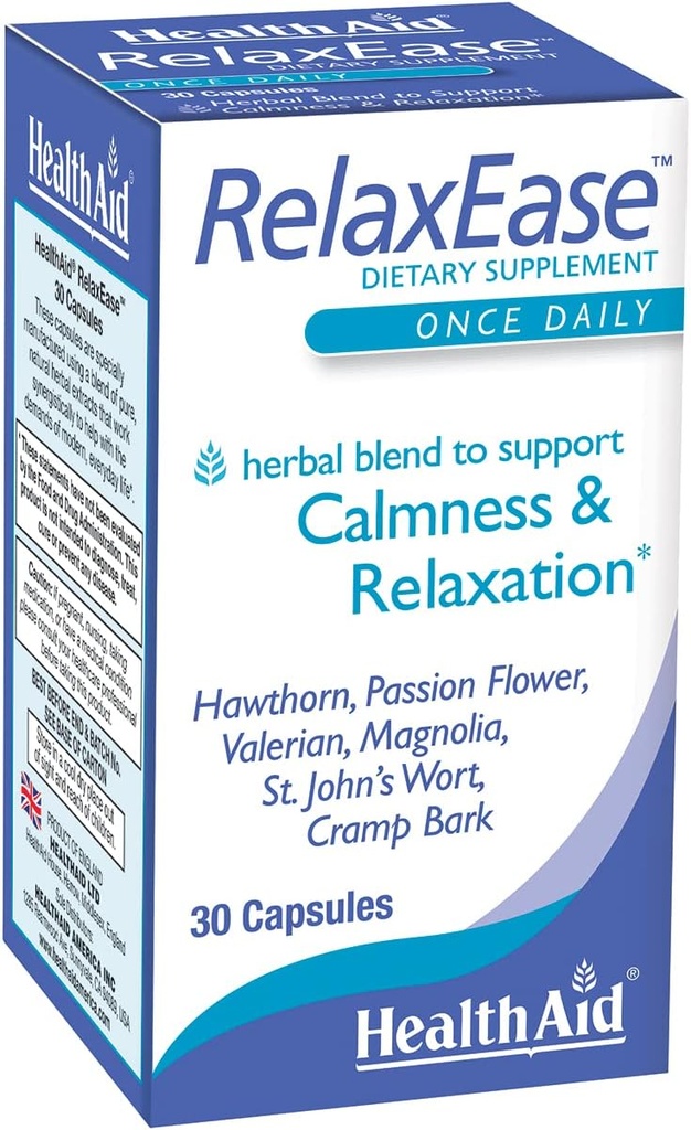 RelaxEase, Kräutermischung zur Unterstützung von Harmonie und Stille, Einmal täglich, 30 ct, hilft Gesundheit und Entspannung zu fördern