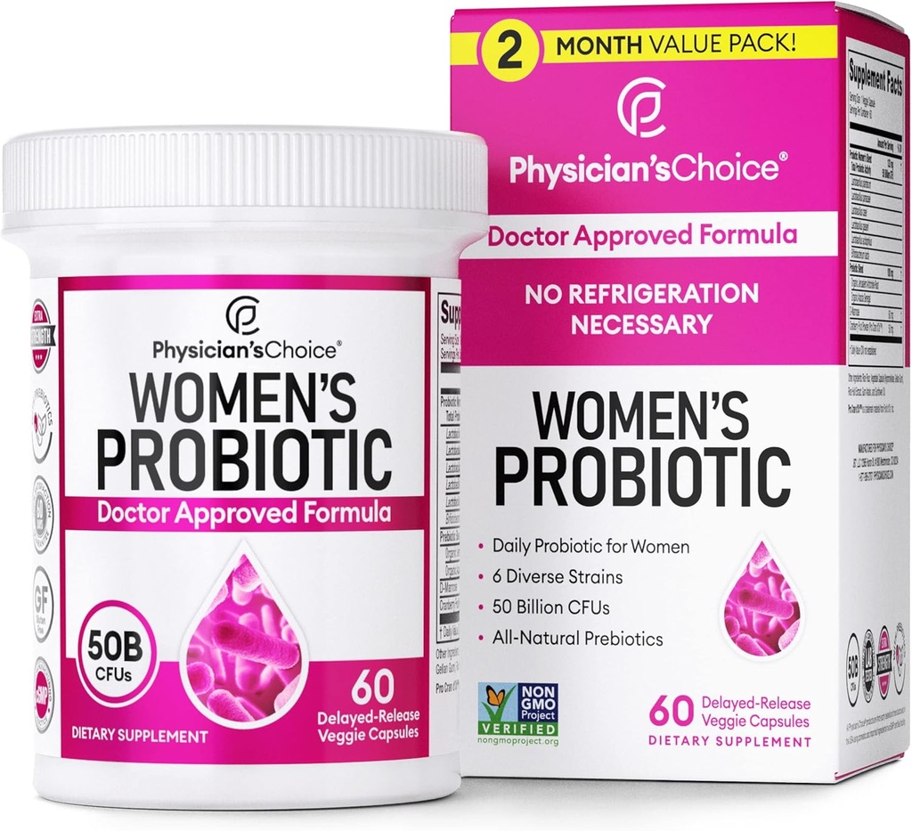 yhn Frauen Probiotic 50 Billion CFU Kapseln, probiotische Ergänzung für Frauen mit 50 Billion CFUs Plus klinisch getestet Zutaten,60 Ct.