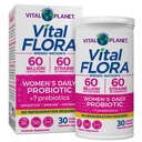 Vital Planet - Vital Flora Probiotika für Frauen 60 Billion CFU, Diverse Strains, Daily Shelf Stable Probiotic mit Bio-Präbiotika, für Vaginalunterstützung, Immun- und Verdauungsgesundheit 30 Kapseln