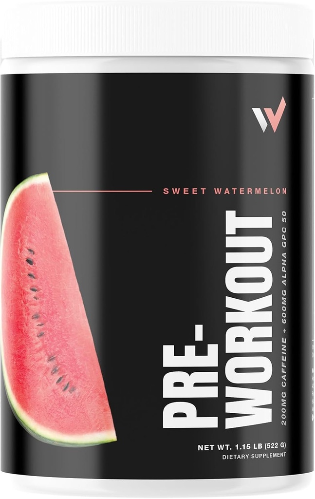 Peak Performance Best Pre Workout Pulver: Energiespendende Mischung mit l Theanin, Beta-Alanin, Betaine Anhydrous, Alpha GPC & B-Vitamine - Sugar-Free für Männer & Frauen - Süße Wassermelone Flavor