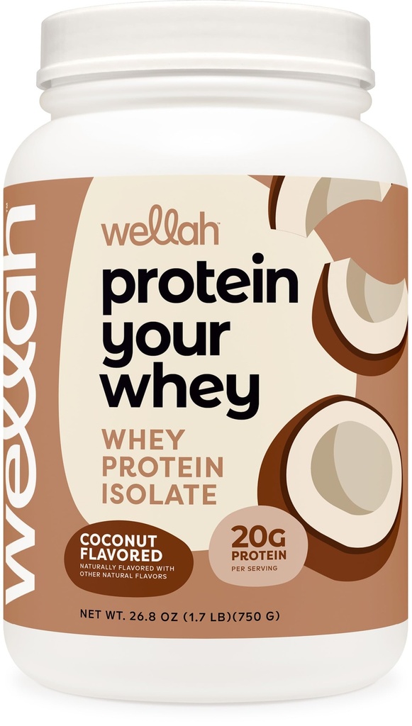 Wellah Protein Ihr Whey (30 Servierungen, Kokosnuss Flavored) - Whey Protein Isolate Protein