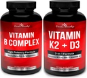 Divine Bounty Super B Complex Vitamine & Vitamin K2 mit D3 Bundle