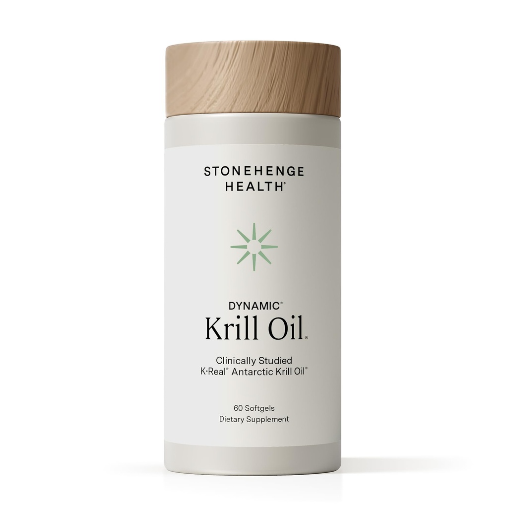 Stonehenge Health Dynamic Krill Oil 1600mg – Triple Strength Antarctic Omega-3 Supplement mit EPA, DHA, Phospholipiden & 2mg Astaxanthin – Unterstützt Herz, Gehirn, Haut, Gelenk & Augengesundheit – 60 Softgels