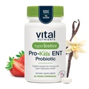 Hyperbiotics Vital Nährstoffe Pro Kinder Probiotic ENT | Kleinkind Probiotika für Kinder Ohr, Nase und Bedrohung | Gezielte Immun- und Verdauungsgesundheit | Erdbeer-Vanilla 45 Zuckerfreie Kautabletten