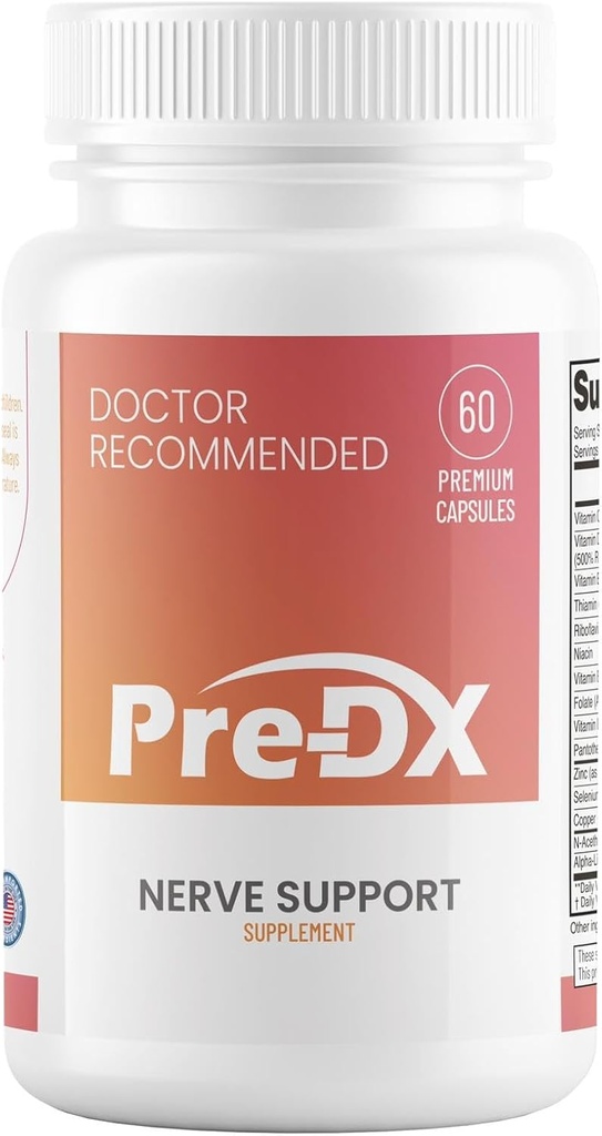 Pre-DX Nerve Support Supplement - Advanced L-Methylfolate Multivitamin w/Vitamin B-Complex & More for Resistance Enhancement - 3rd Party Tested L-Methylfolate Supplement - 60 Kapseln