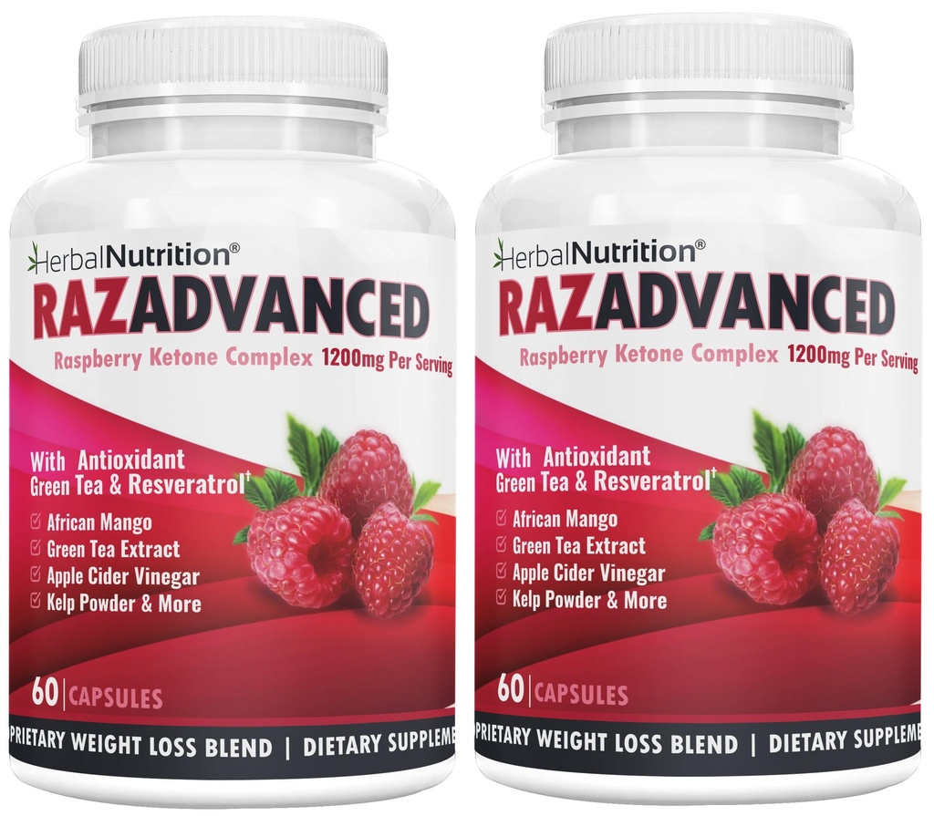 Himbeer Ketone Complex, 120 Kapseln, Zwei Packung, 1200mg Pro Servieren African Mango, Apfel Apfel Apfel Apfelessig, Grüner Tee, Resveratrol, Acai Fruit, Kelp, und Grapefruit Diät & Gewicht Management Supplement