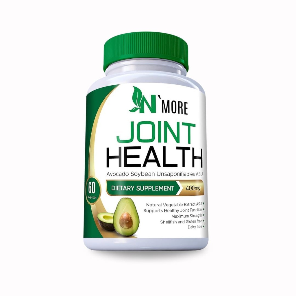 N'More Avocado Soybean Unsaponifiables Supplements - ASU Joint Health Supplement 400 mg, Supports Joint Mobility & Cartilage, Non-GMO, Dairy, Gluten & Shellfish Free, 60 Day Supply, Made in USA